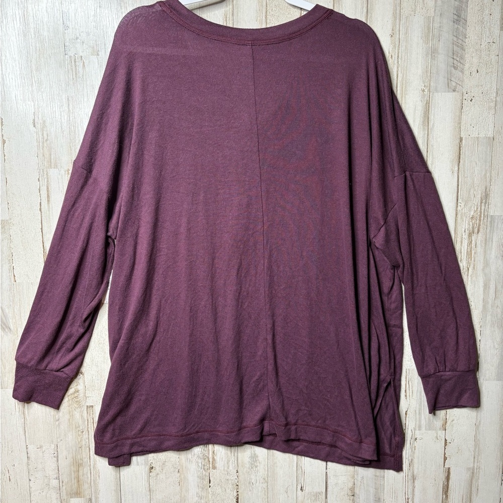 OLD NAVY Long Sleeve Oversized Boyfriend Henley Plush Knit Tunic Dark Purple XXL - Picture 11 of 14